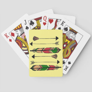 Plumes et cartes de jeu de flèches