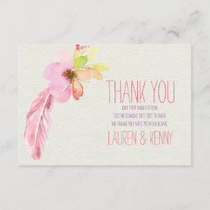 Plumes et cartes de Merci de fleurs