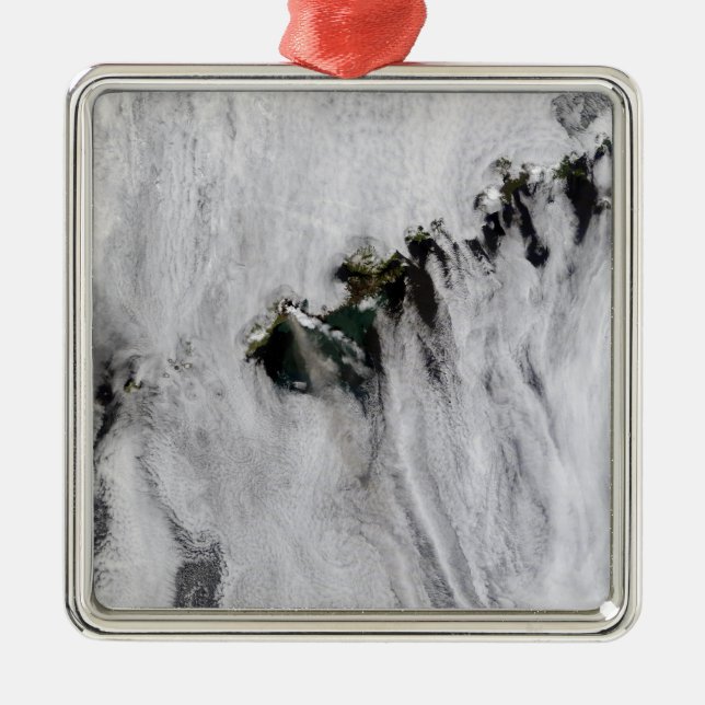 Plumes from Okmok Volcano, Aleutian Islands Metal Ornament (Front)