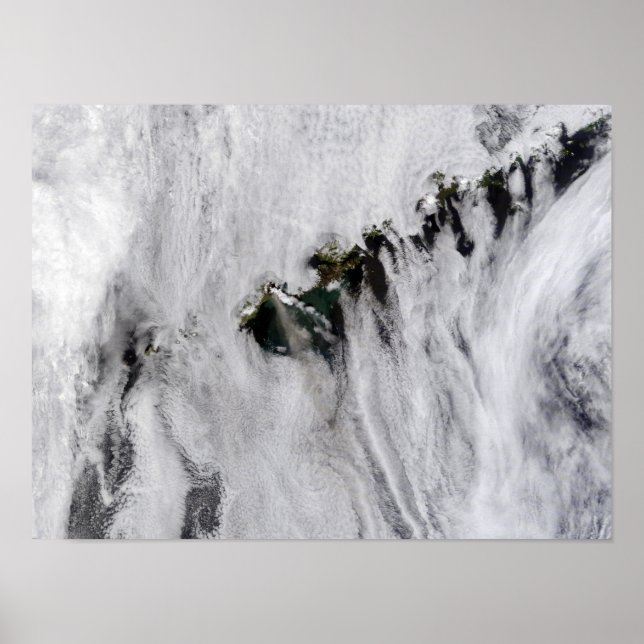 Plumes from Okmok Volcano, Aleutian Islands Poster (Front)