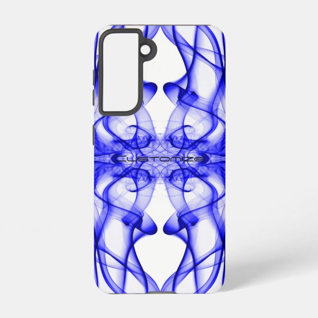Plumes of Blue Smoke Custom on white Samsung Galaxy S21 Case (Back)