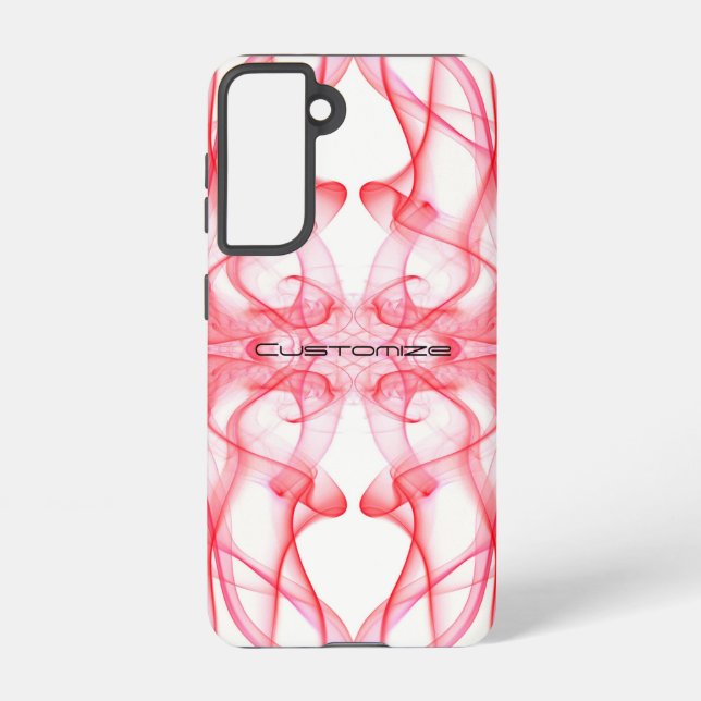 Plumes of Red Smoke Custom on White Samsung Galaxy S21 Case (Back)