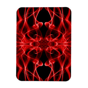 Plumes of Red Smoke on Black Magnet