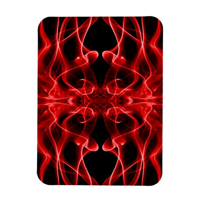 Plumes of Red Smoke on Black Magnet (Vertical)