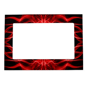 Plumes of Red Smoke on Black Magnetic Picture Frame
