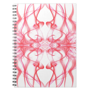 Plumes of Red Smoke on White Notebook