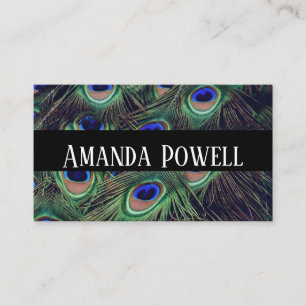 plumes paon modèle carte de visite