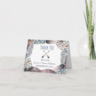 Plumes tribales modernes Merci Mariage de Bohême