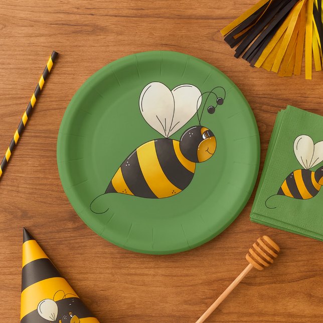 Plump Bee Paper Plates (Creator Uploaded)