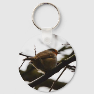 Plump English Robin Keychain
