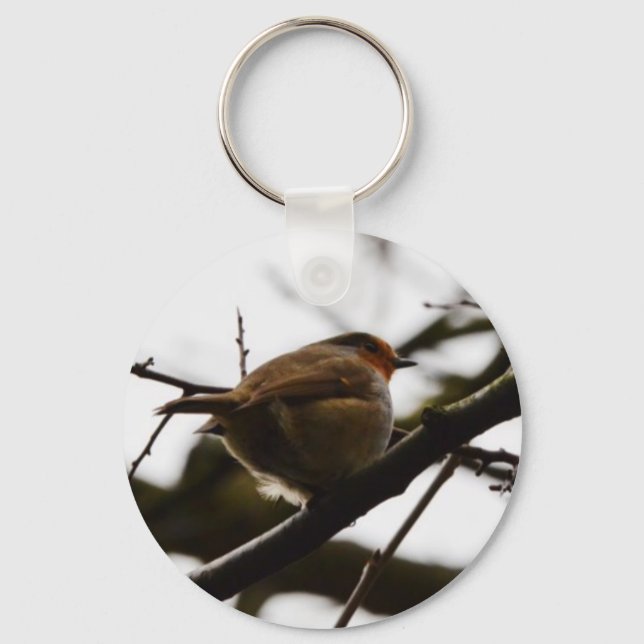 Plump English Robin Keychain (Front)
