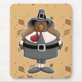 plump pilgrim turkey mouse pad