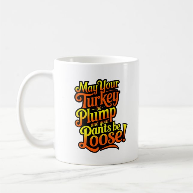 Plump Turkey, Cartoon Diva Turkey, Mug (Left)
