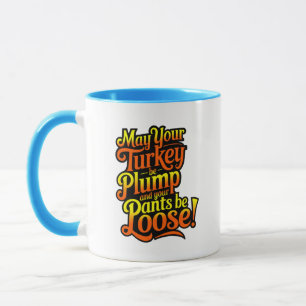 Plump Turkey, Cartoon Farmer Turkey, Mug