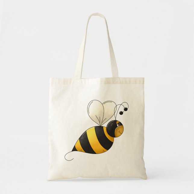 Plump Winged Bumble Bee Tote Bag (Front)