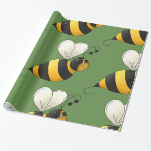 Plump Winged Bumble Bee Wrapping Paper