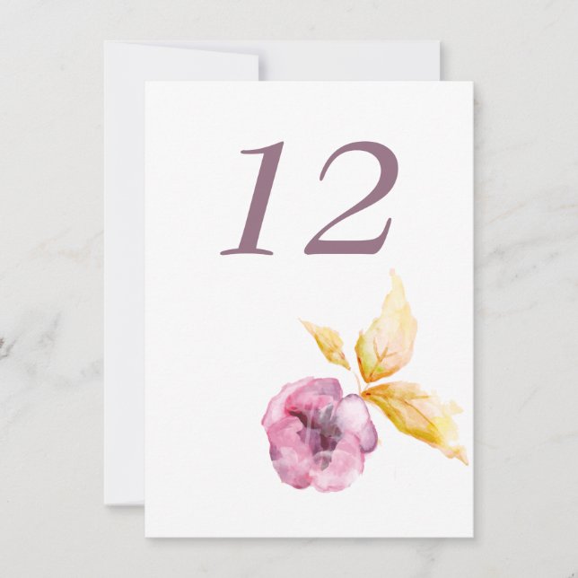 Plumrose Table Number Card (Front)