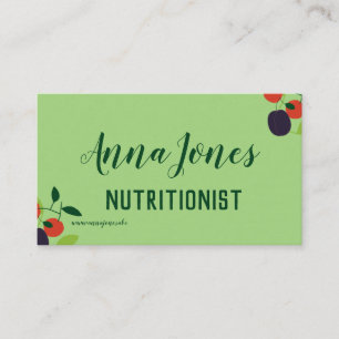 Plums and cherries Nutritionist Business Card