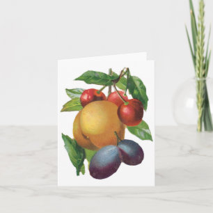 Plums, Cherries, Peach Customizable Notecard