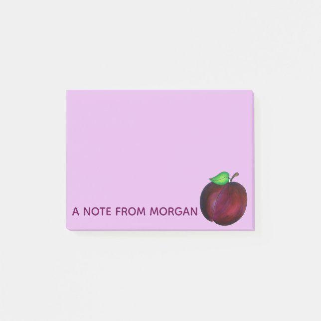 Plums Ripe Summer Purple Plum Fruit Illustration Post-it Notes (Front)