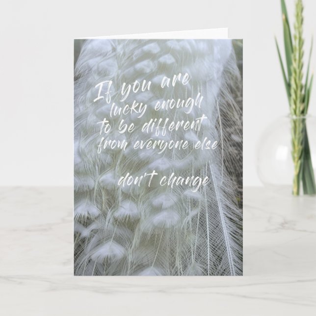 PLUMY WHITE Greeting Card (Front)