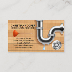 Plunger and Drain   Pipes Business Card