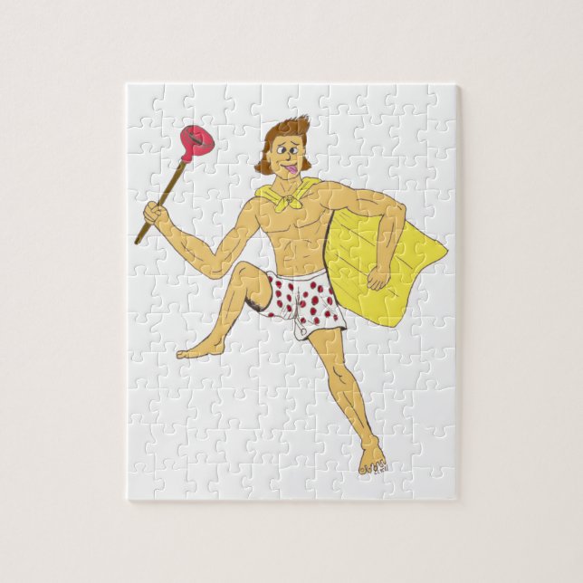 plunger and underwear guy jigsaw puzzle (Vertical)