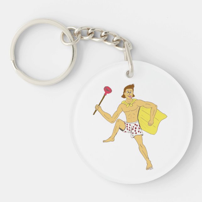 plunger and underwear guy keychain (Front)