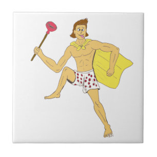 plunger and underwear guy tile