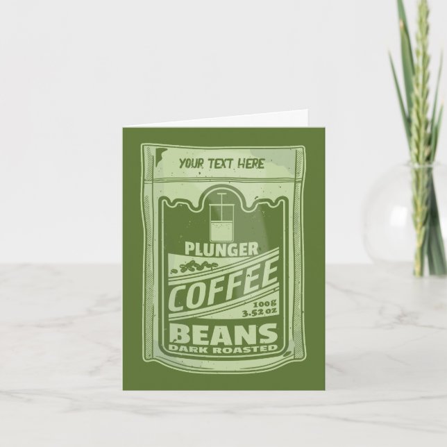 Plunger coffee pop art food packaging illustration card (Front)