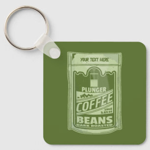 Plunger coffee pop art food packaging illustration keychain