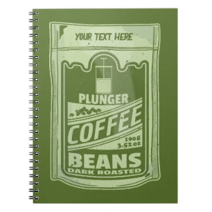 Plunger coffee pop art food packaging illustration notebook