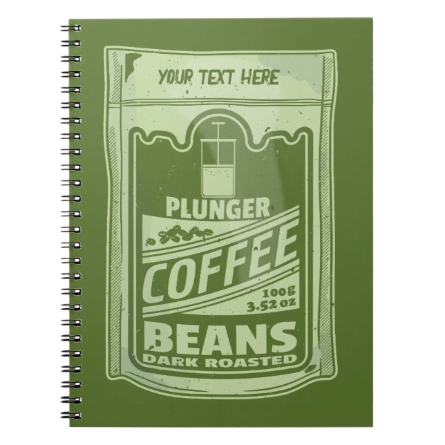Plunger coffee pop art food packaging illustration notebook (Front)