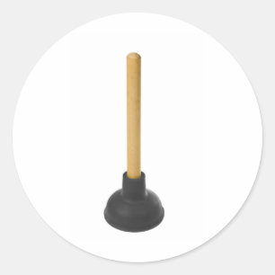 plunger - rubber suction cup classic round sticker