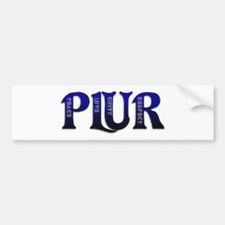PLUR Blue Bumper Sticker