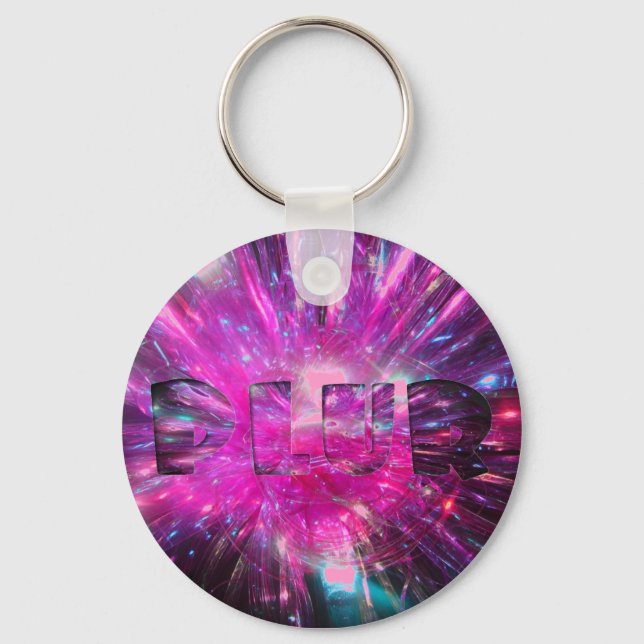 PLUR Magenta Keychain (Front)