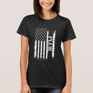 PLUR United States Distressed w US Flag T-Shirt