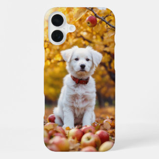 Plus Automne Puppy Bliss iPhone 16 Coque