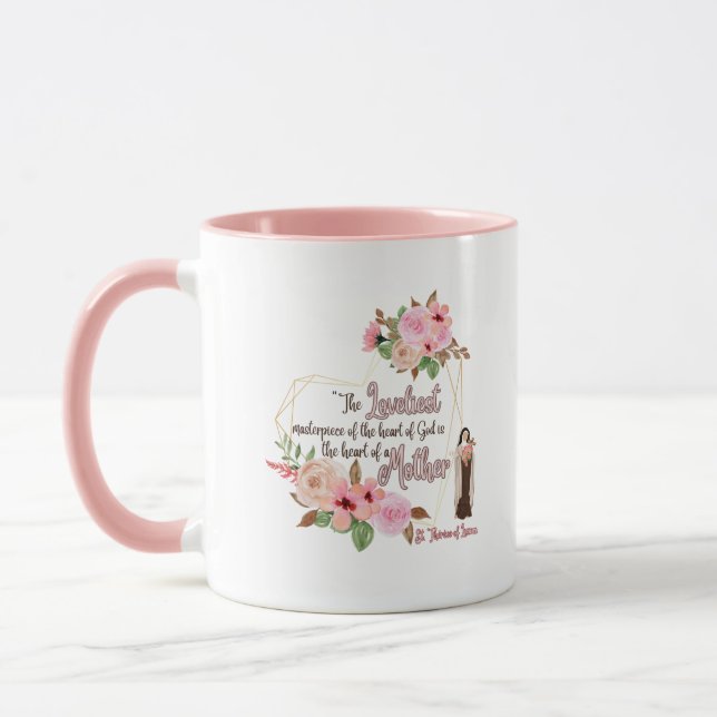 Plus belle Mère Mug avec Saint Therese (Gauche)