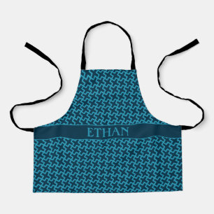 Plus Blue Dark Minimal Pattern Apron