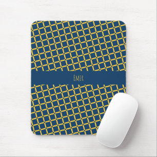 Plus Blue Yellow Minimal Pattern Mouse Pad