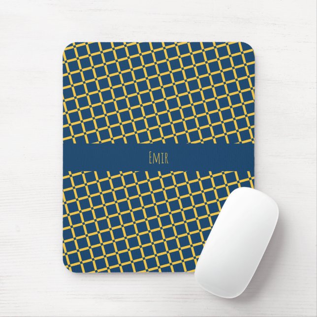 Plus Blue Yellow Minimal Pattern Mouse Pad (With Mouse)