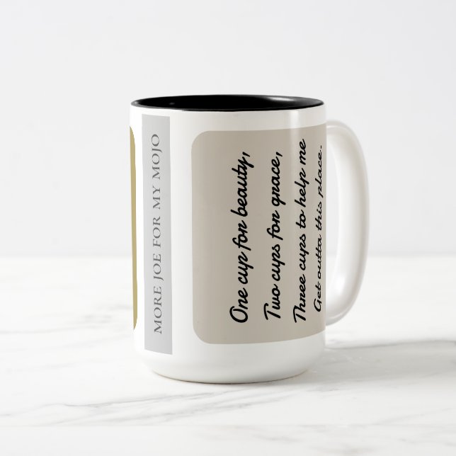 Plus Coffee Mojo Mug avec Citation de réveil (Devant droit)