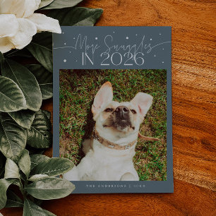 Plus de Câlins 2026 Nouvel An Carte Photo de Chien
