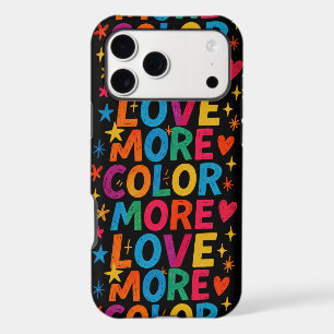 Plus de couleur, plus d'amour, typographie arc-en-