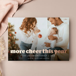 Plus de joie cette année Rose Gold Foil Carte de v