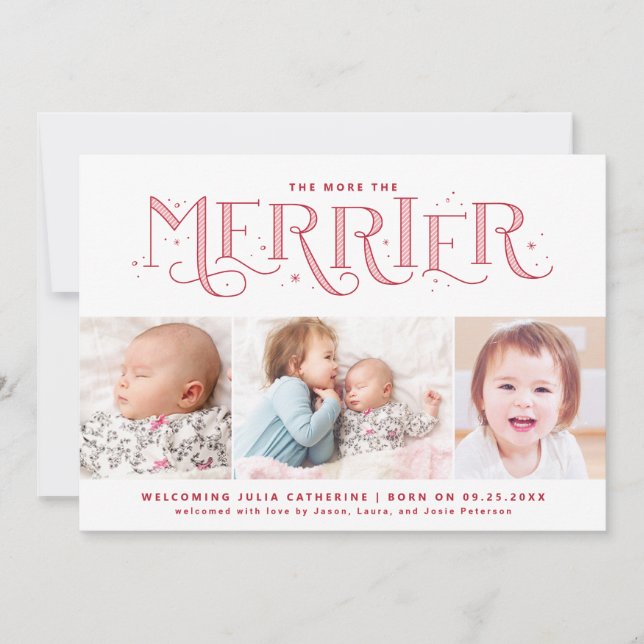Plus de Merrier Big Sibling Faire-part de naissanc (Devant)