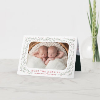 Plus de Noël Merrier Twin Faire-part de naissance