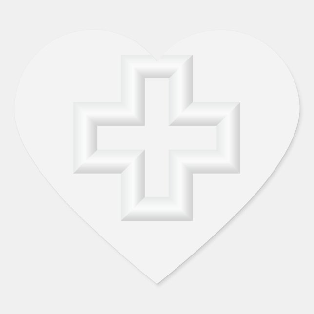 Plus Embossed Surface Heart Sticker (Front)