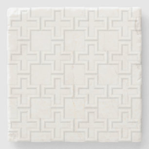 Plus Embossed Surface Pattern Stone Coaster